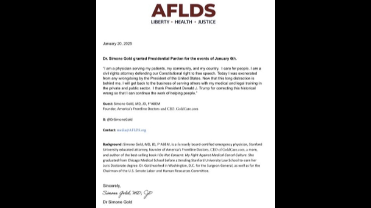 DR SIMONE GOLD (X) Was Locked Up For Exercising Her FIRST AMENDMENT RIGHTS