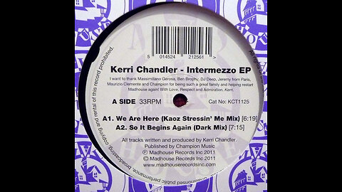 Kerri Chandler: Intermezzo [KCT1125] [2011]