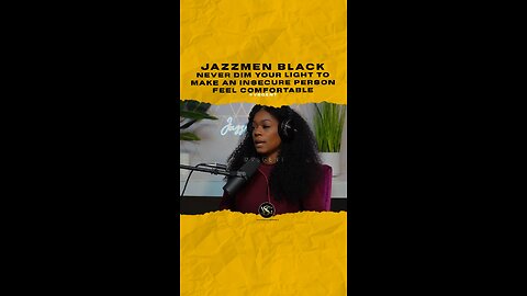 @officialjazzmenblack Never dim your light to make an insecure person feel comfortable