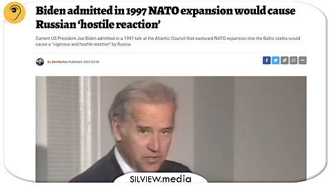 Biden's 1997 admission: NATO expansion will cause a "vigorous and hostile reaction" from Russia