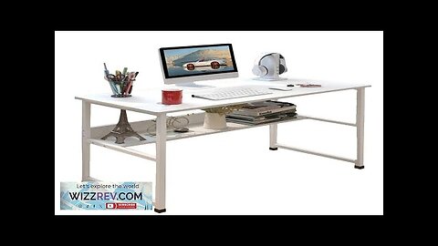 Office Computer Desk 43.3" Large Desktop with Storage Rack for Home Office Review