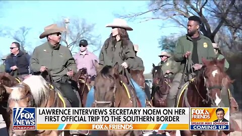 Lawrence Jones surveys the border with DHS Secretary Kristi Noem