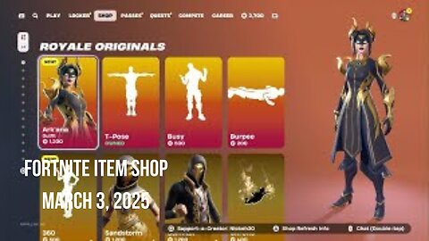 Fortnite Item Shop|March 3, 2025(*New* Ark'ana Skin & 360 Emote)