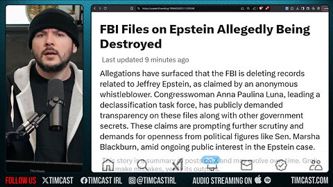 FBI DESTROYING EPSTEIN EVIDENCE, Whistleblower Says