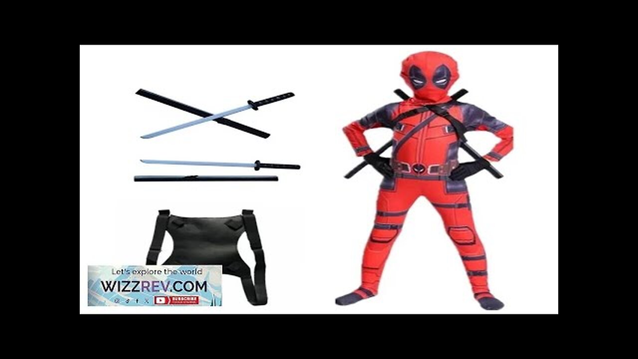 Kids Deadpool Bodysuit Superhero Cosplay Jumpsuit Suit Boys Fantasy Movie Character Peter Review