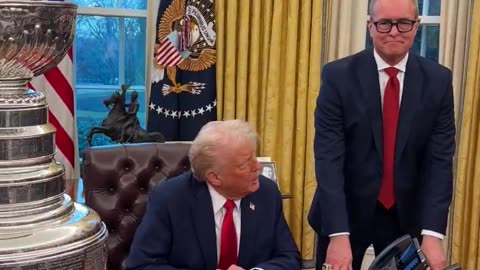 President Trump polls the Panthers “Who is the best golfer in the group?!”
