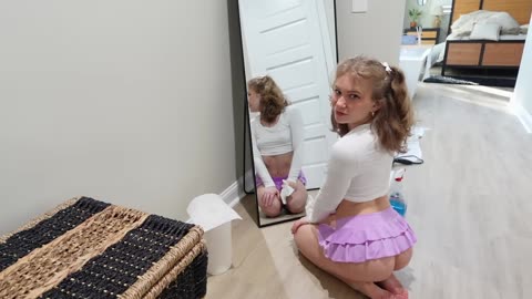 Mirror Cleaning in a Micro Mini Skirt Pt. 2