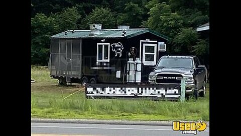 2012 8.5' x 15' Barbecue Kitchen Food Concession Trailer w/ 13' Porch & Bathroom