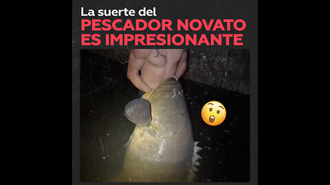 Hombre sorprende al pescar pez gigante en su primer intento