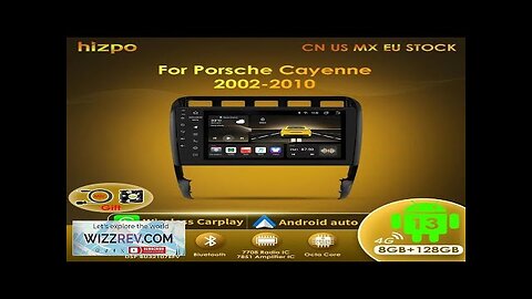 Hizpo Android 13 Car Radio for Porsche Cayenne 1 2002-2010 Multimedia Video Review