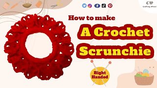 How to make a crochet scrunchie ( Right Handed )