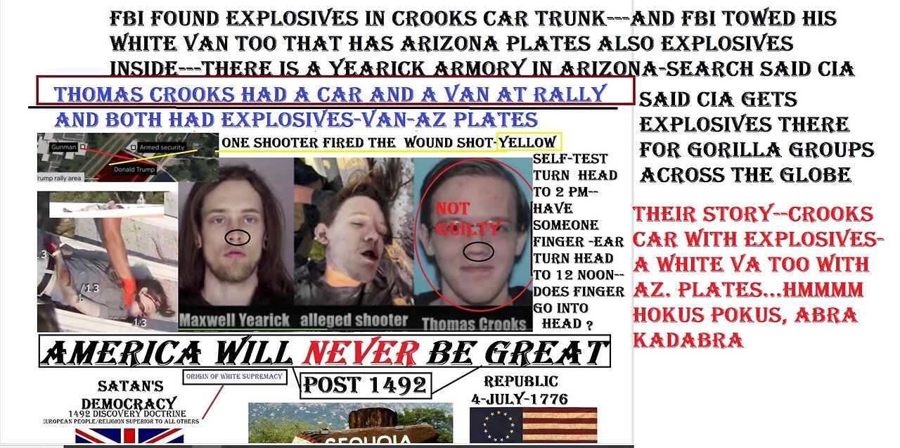 J13-THOMAS CROOKS HAS 2 VEHICLES AT TRUMP RALLY, BOTH HAVE EXPLOSIVES