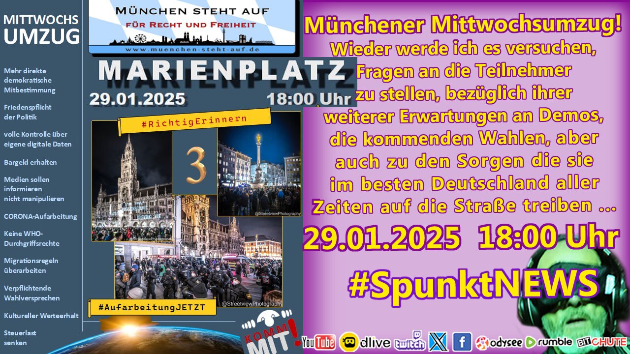 LIVE | #München | #MSA #Mittwochsumzug | #MUC2901 - Start und Ende am Münchner Marienplatz