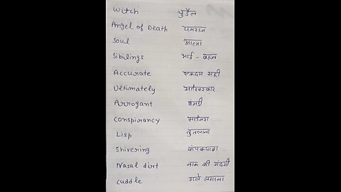 English vocabulary words # Manglagarg