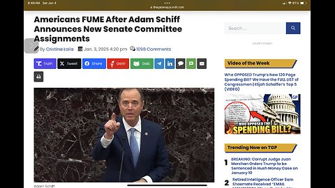 Americans FUME After Adam Schiff Announces New Senate Committee Assignments