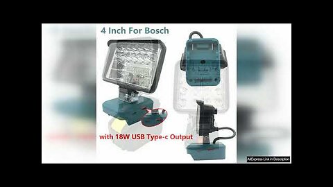 NEW LED Flashlight Outdoors Flood Lights For Makita/DeWalt/Milwaukee/Bosch 18V Li-ion Review