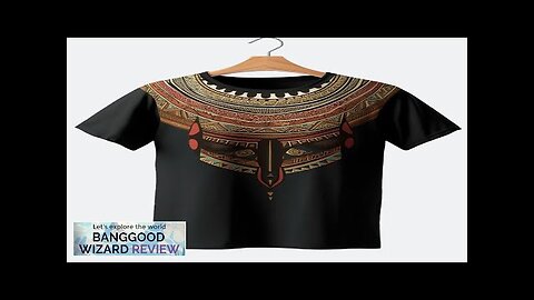 Mens Ethnic Totem Print Crew Neck Short Sleeve T-Shirts Black XL Review