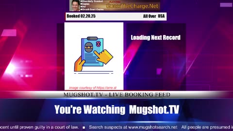 Mugshot TV - Live Arrest Booking Video Stream