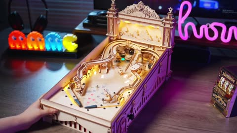 ROKR Miniature Pinball Machine-3D Wooden Puzzles