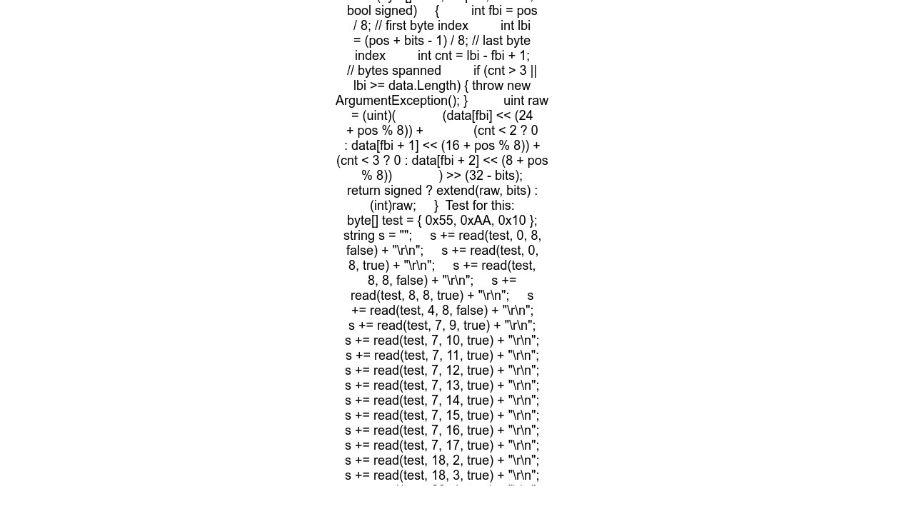 Reading bit-aligned data