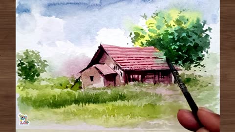 How to paint Tiled House in Landscape Art