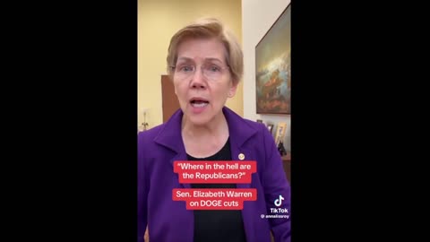 Elizabeth Warren TDS captured for evidence