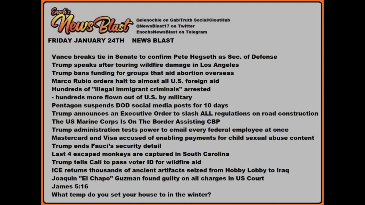 Friday, January 24, 2025 News Blast