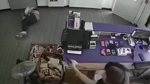 Armed Thug Gets Perforated