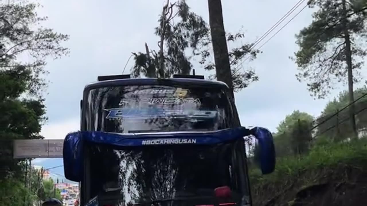 The bus horn sounded all the way