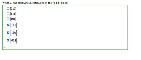 Chemistry Help: Which of the following directions lie in the (1 1 1) plane?