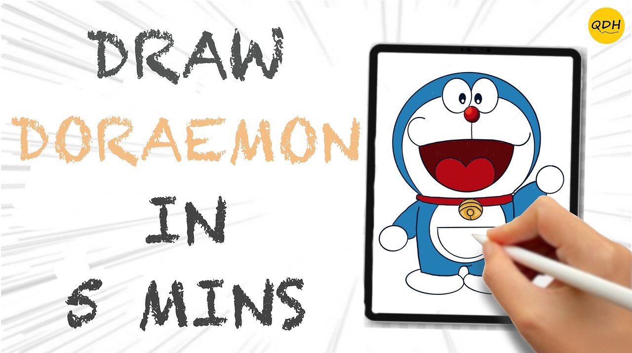 How to Draw Doraemon in 5 minutes...learn with @QuickDrawHabit