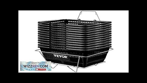 VEVOR Shopping Basket Set of 12 Black Durable PE Material with Handle Review