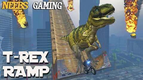 GTA 5 MODS - T-REX RAMP _ METEOR SHOWER MODS (Funny Moments)