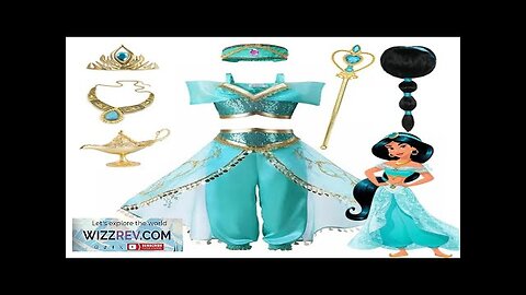 Disney Jasmine Princess Dress of Birthday Party Carnival Cosplay Aladdin Agic Lamp Review