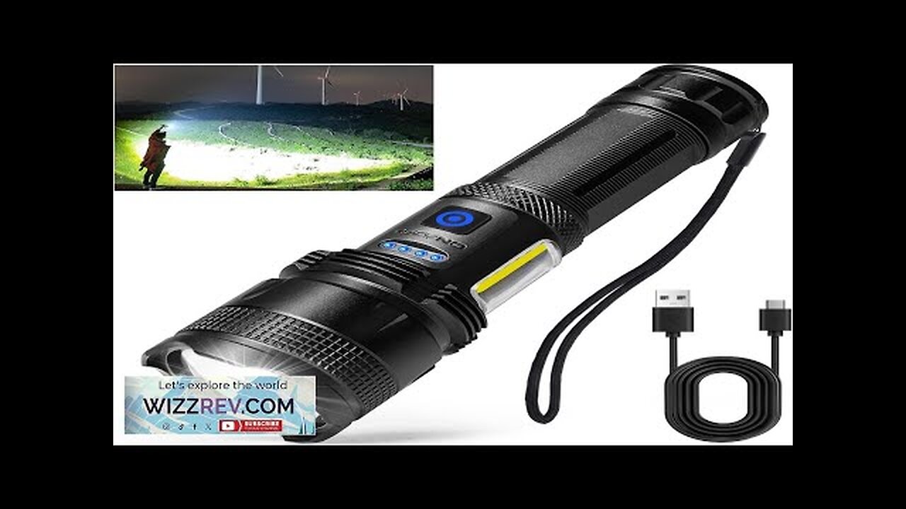 Rechargeable LED Flashlights High Lumens 990000 Lumens Super Bright Flashlight with USB Review