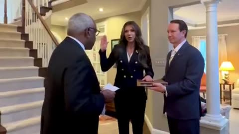 Kristi Noem is sworn in as Secretary of Homeland Security by Justice Clarence Thomas!