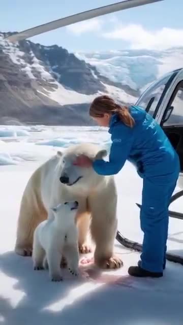 A rescue team's care saved a pregnant polar bear, giving her and her cubs a new
