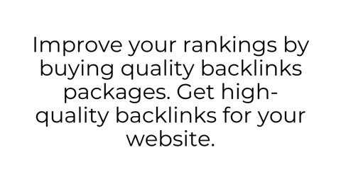 Buy Backlinks Packages