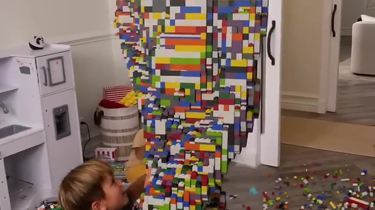 Smashing a 34_000 Brick Statue