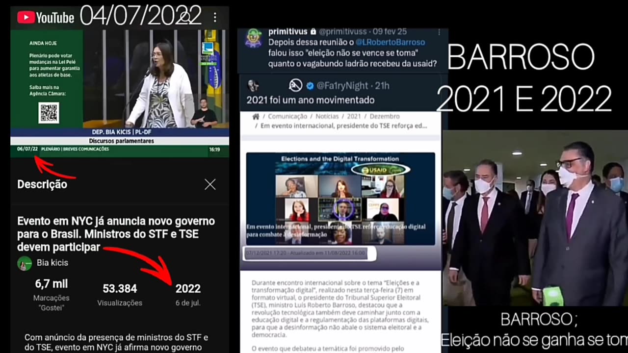 BIA KICIS VS BARROSO; "ELEIÇÃO NÃO SE GANHA, SE TOMA" Em 2021 com a USAID e Em 2022 na câmera do senado.