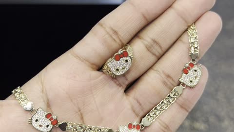 Real 10K Gold HK Bracelet & Ring Set on Sale