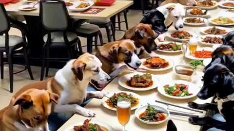 Dinner with dogs