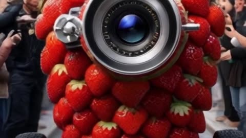 i made a huge camera made with pure strawberries