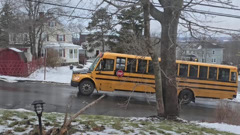 School Bus Is No Match for Icy Hill