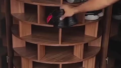 Stunning rotating shoe rack