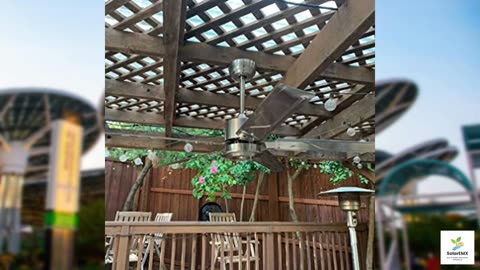 Outdoor Solar Bronze Ceiling Fan 52"