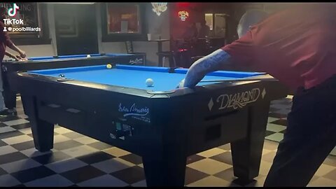 Pool billiards draw shot