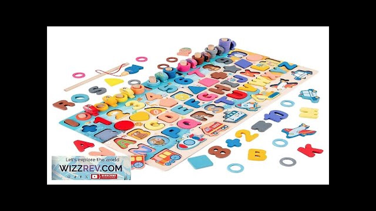Montessori Wooden Toys Kids Busy Board Animal Math Fishing Numbers ...