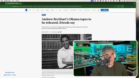 Andrew Breitbart, a failed heart , dinner party w/ Ayers, and Steve Bannon(?) releasing Obama tapes