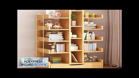 Living Room Bookshelf Multi-Level Floor Standing Storage Rack Solid Wood Bookshelf Review